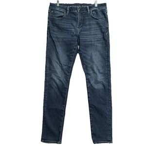 American Eagle Airflex 360 Skinny Men's 34x34 Blue Stretch Denim Real Slim Fit
